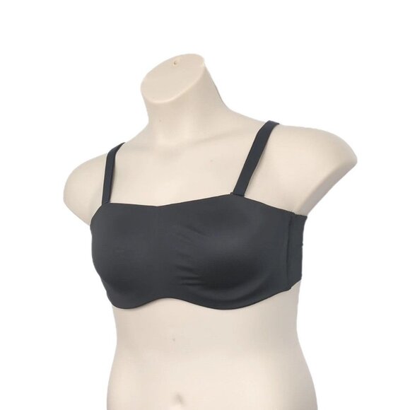 Lane Bryant Cacique Bra Unlined Multi Way Strapless Lightweight 40C Black - Picture 2 of 16